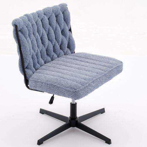 Armless Office Desk Chair No Wheels, BLUE Armless Office Desk Chair No Wheels, BLUE